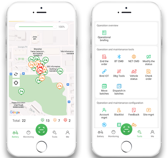 sharing scooter Operation app